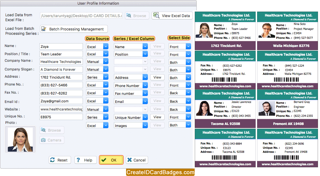 Fill ID card details Fill ID card details
