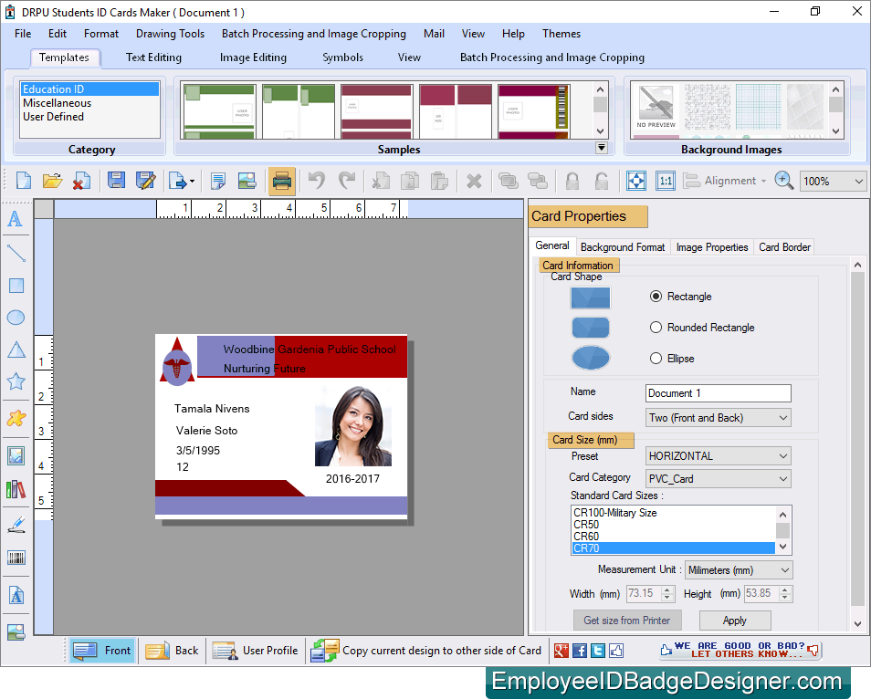 Print created student ID cards Print created student ID cards