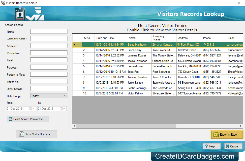 Visitors Records Lookup Visitors Records Lookup