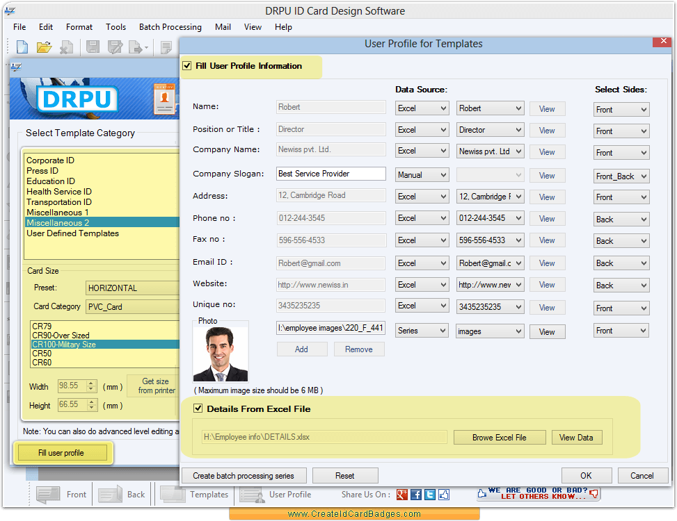Fill ID card details Fill ID card details
