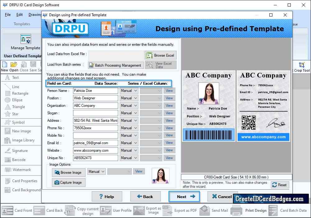 Fill ID card details