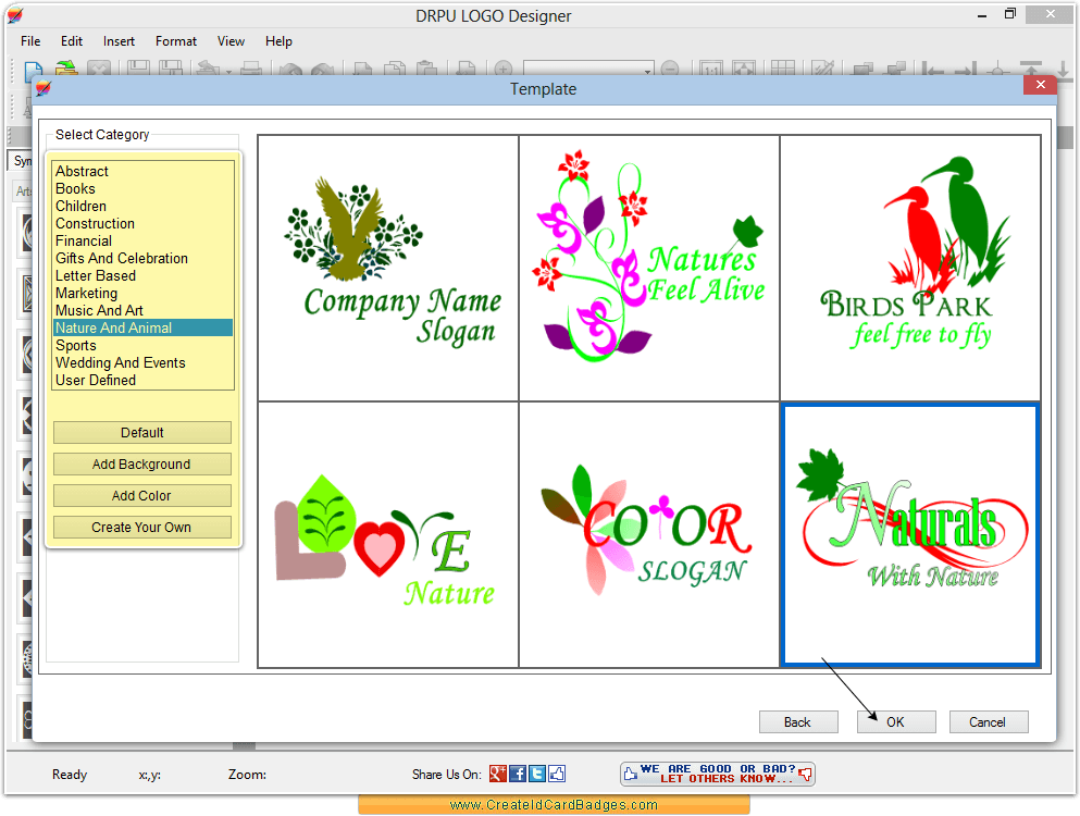 Choose template category Choose template category