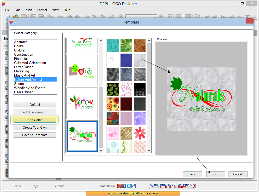 Choose background image Choose background image