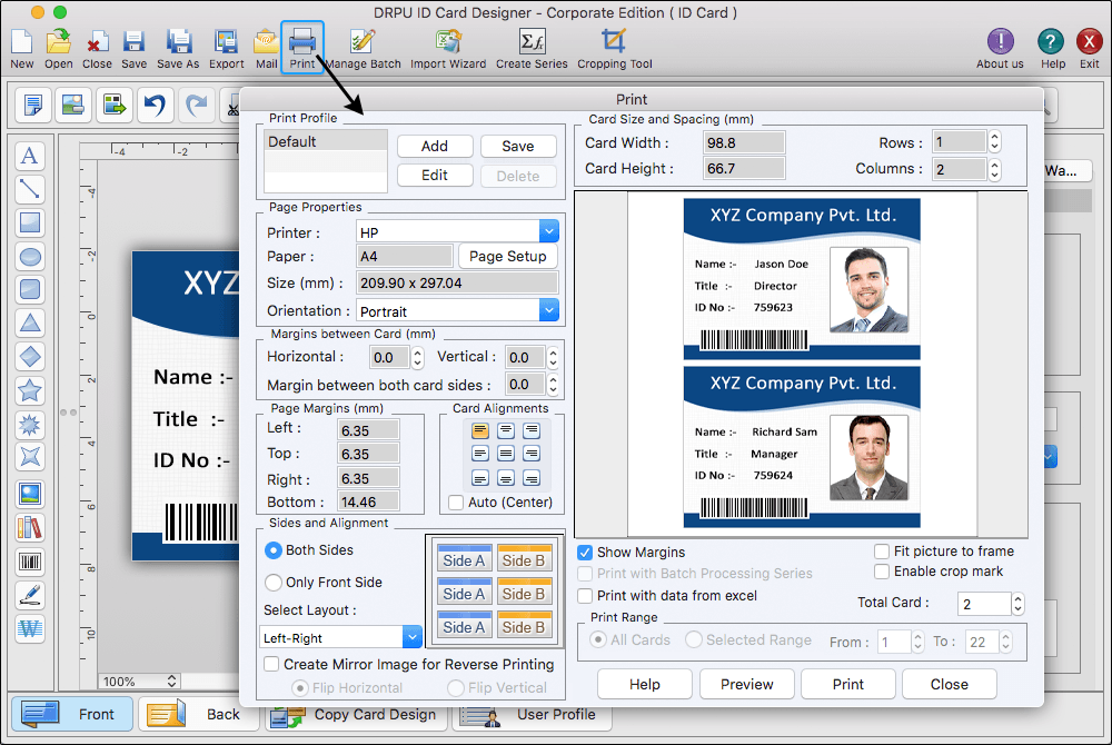 Mac Corporate Id card design software