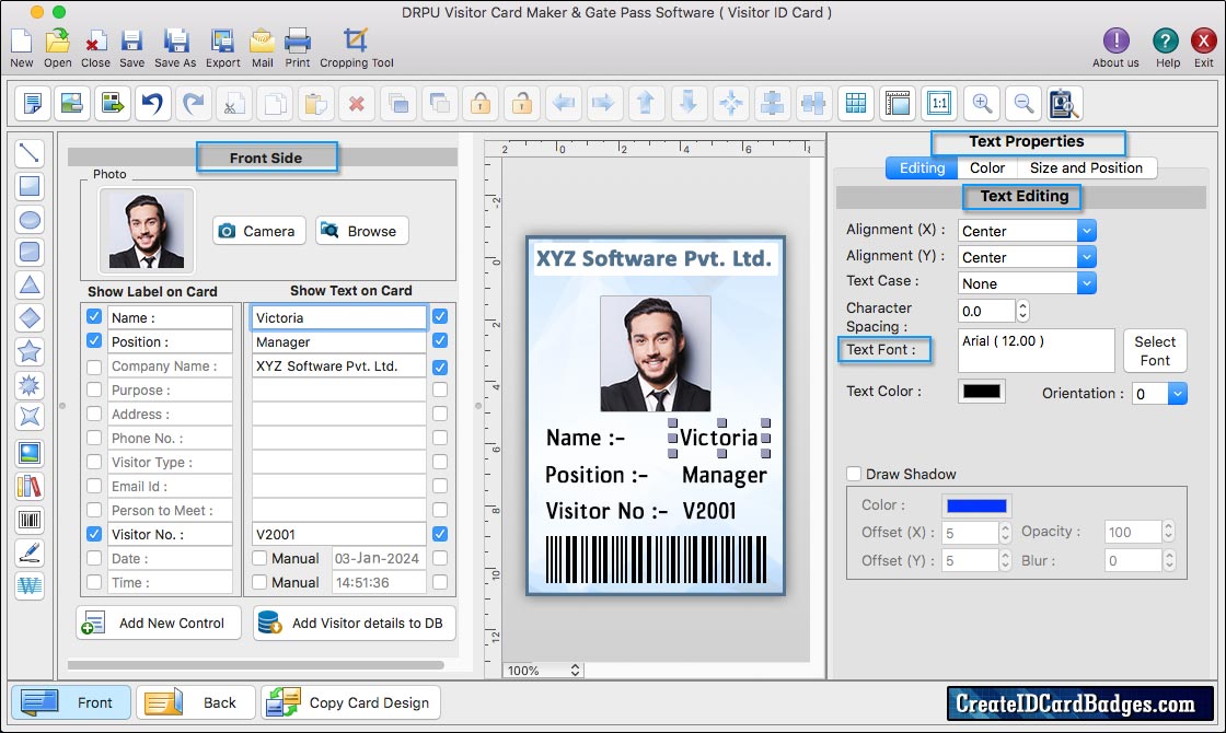 Mac Gate Pass ID Cards Maker Software