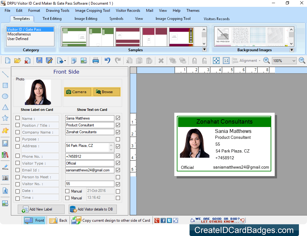 Visitors ID Cards Maker Software