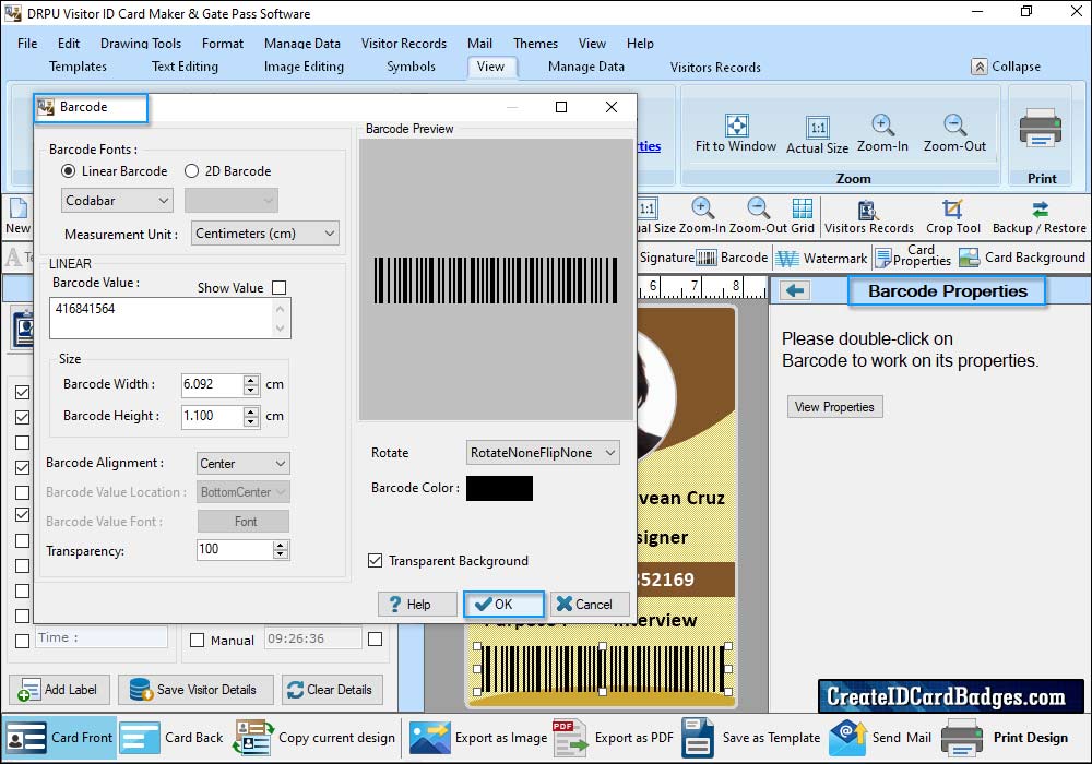 Add barcode on id card