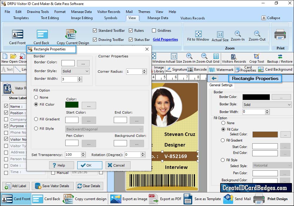 Visitors ID Cards Maker Software